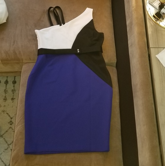 Eloquii - Color Block One Shoulder Dress - 18 - Picture 4 of 5